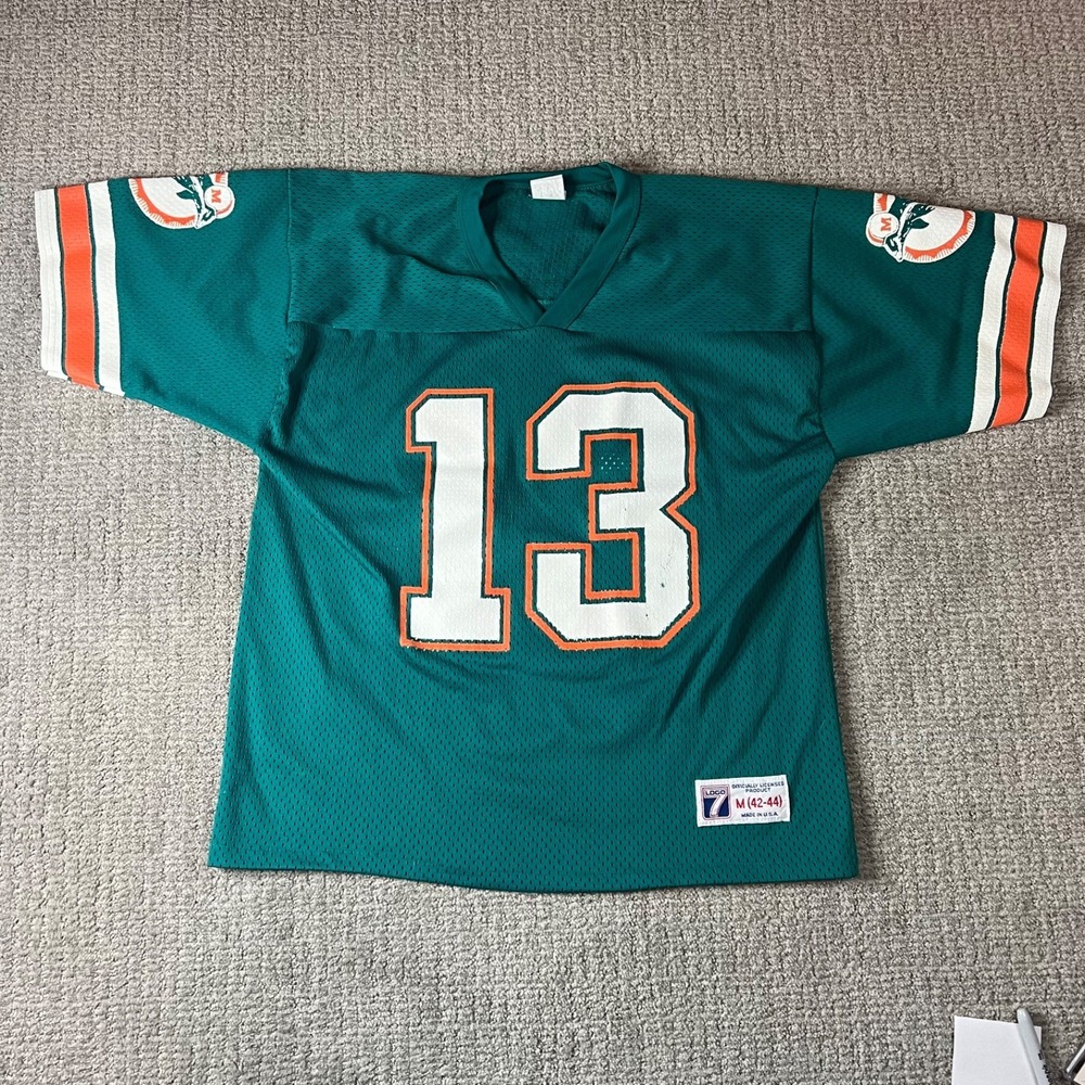 Vintage Miami Dolphin's Dan Marino Teal Number 13 Jersey ADULT M (0072)